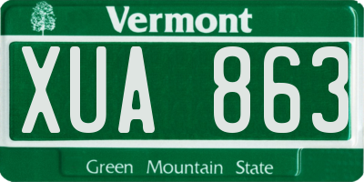 VT license plate XUA863