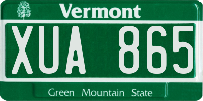 VT license plate XUA865