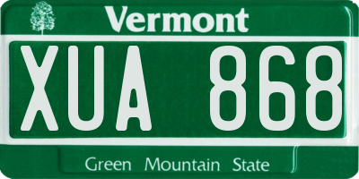VT license plate XUA868