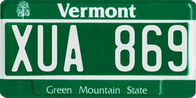 VT license plate XUA869