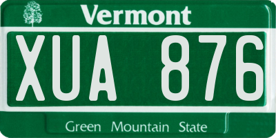 VT license plate XUA876