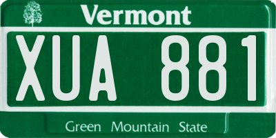 VT license plate XUA881