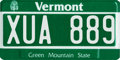VT license plate XUA889