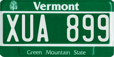 VT license plate XUA899