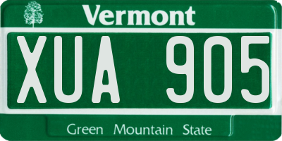 VT license plate XUA905