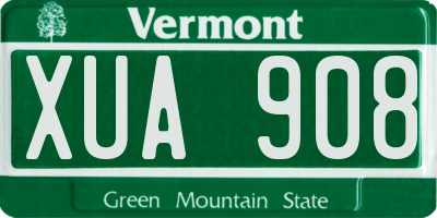 VT license plate XUA908