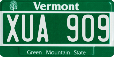 VT license plate XUA909
