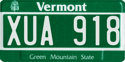 VT license plate XUA918