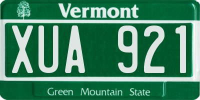VT license plate XUA921