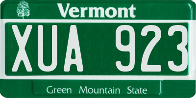 VT license plate XUA923