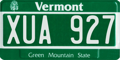 VT license plate XUA927