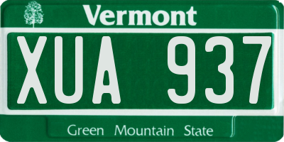 VT license plate XUA937