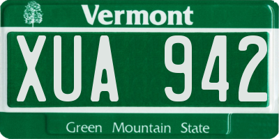 VT license plate XUA942