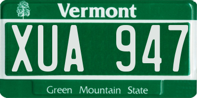 VT license plate XUA947