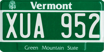 VT license plate XUA952