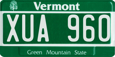 VT license plate XUA960
