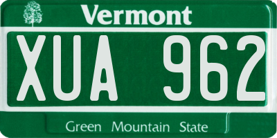 VT license plate XUA962
