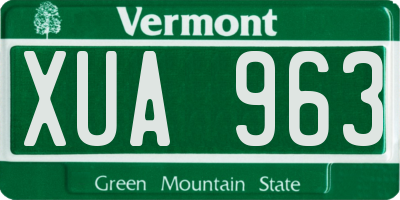 VT license plate XUA963