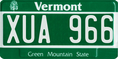VT license plate XUA966