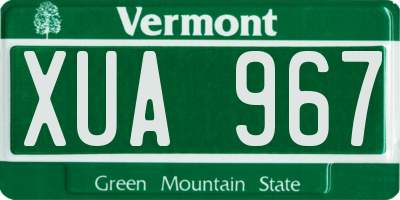 VT license plate XUA967