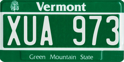VT license plate XUA973