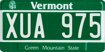 VT license plate XUA975