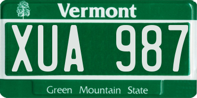 VT license plate XUA987