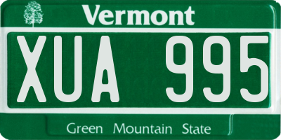 VT license plate XUA995