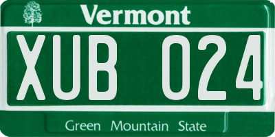 VT license plate XUB024
