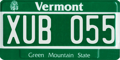 VT license plate XUB055