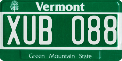 VT license plate XUB088