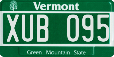 VT license plate XUB095