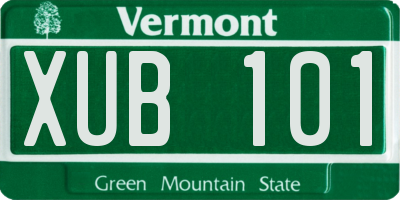 VT license plate XUB101