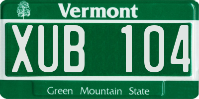 VT license plate XUB104