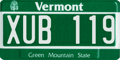 VT license plate XUB119