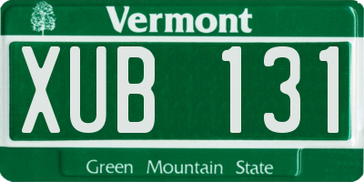 VT license plate XUB131