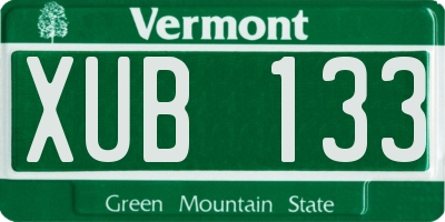 VT license plate XUB133