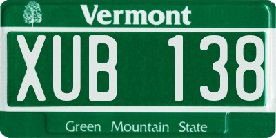 VT license plate XUB138