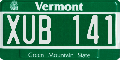 VT license plate XUB141