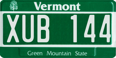 VT license plate XUB144