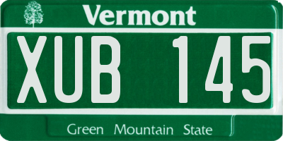 VT license plate XUB145