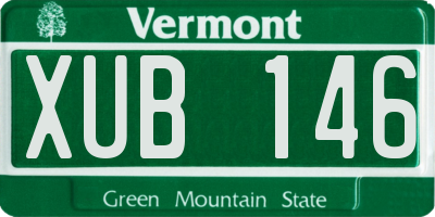 VT license plate XUB146