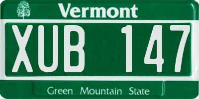 VT license plate XUB147
