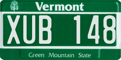 VT license plate XUB148