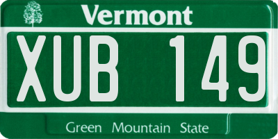 VT license plate XUB149
