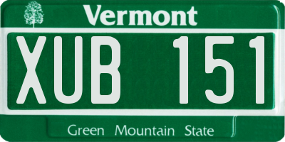VT license plate XUB151
