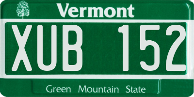 VT license plate XUB152