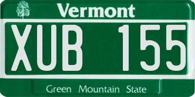 VT license plate XUB155
