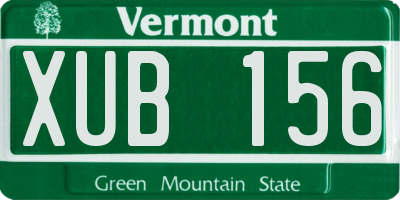 VT license plate XUB156