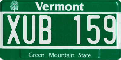 VT license plate XUB159